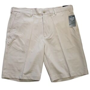 Links Edition Mens Performance Golf Shorts Khaki‎ Flat Front Size 36 MSRP $65